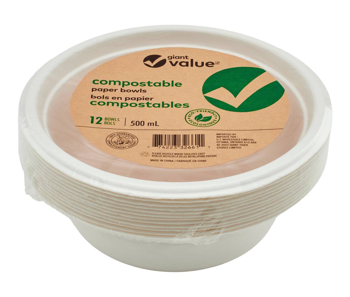 Giant Value Disposable Bowl 500 ml (12 ct)