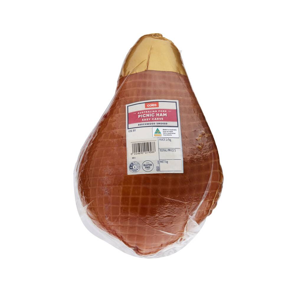 Coles Beechwood Smoked Picnic Ham approx. 2.7kg