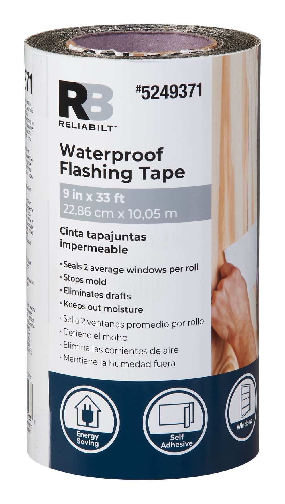 ReliaBilt Self-Adhesive 9-in x 33-ft Silver Rubberized asphalt Self-adhesive roll flashing
