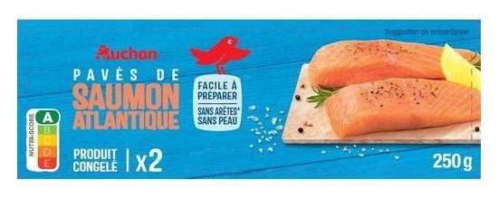 Pavés de saumon surgelés - auchan - 250g