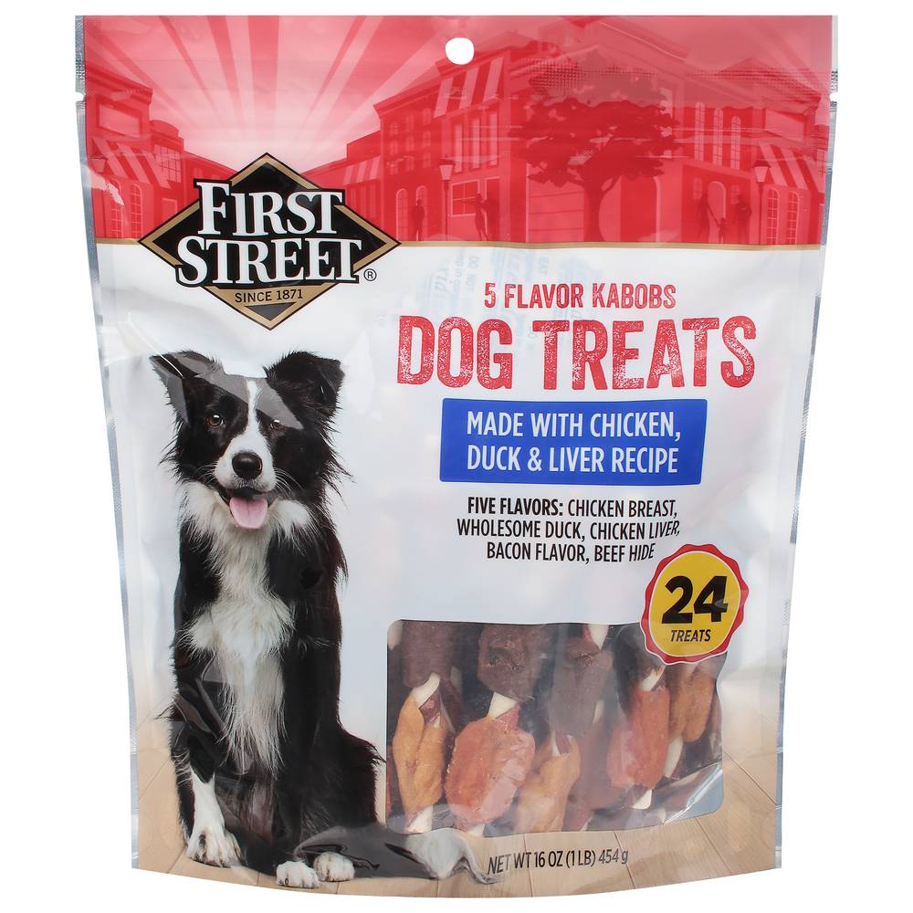 First Street Kabob Dog Treats With Chicken, Duck & Liver Recipe (16 oz, 24 ct)