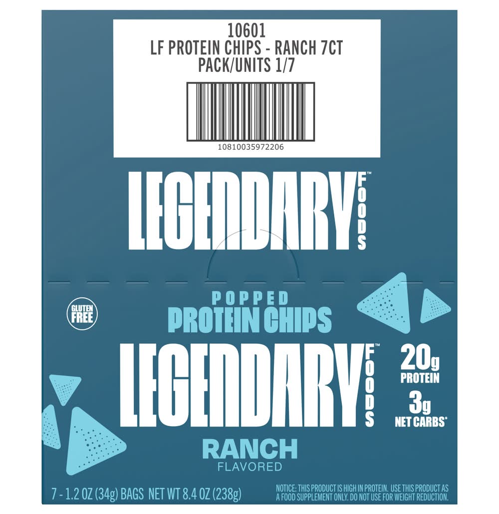 Legendary Foods Popped Protein Chips, Ranch (1.2 oz)
