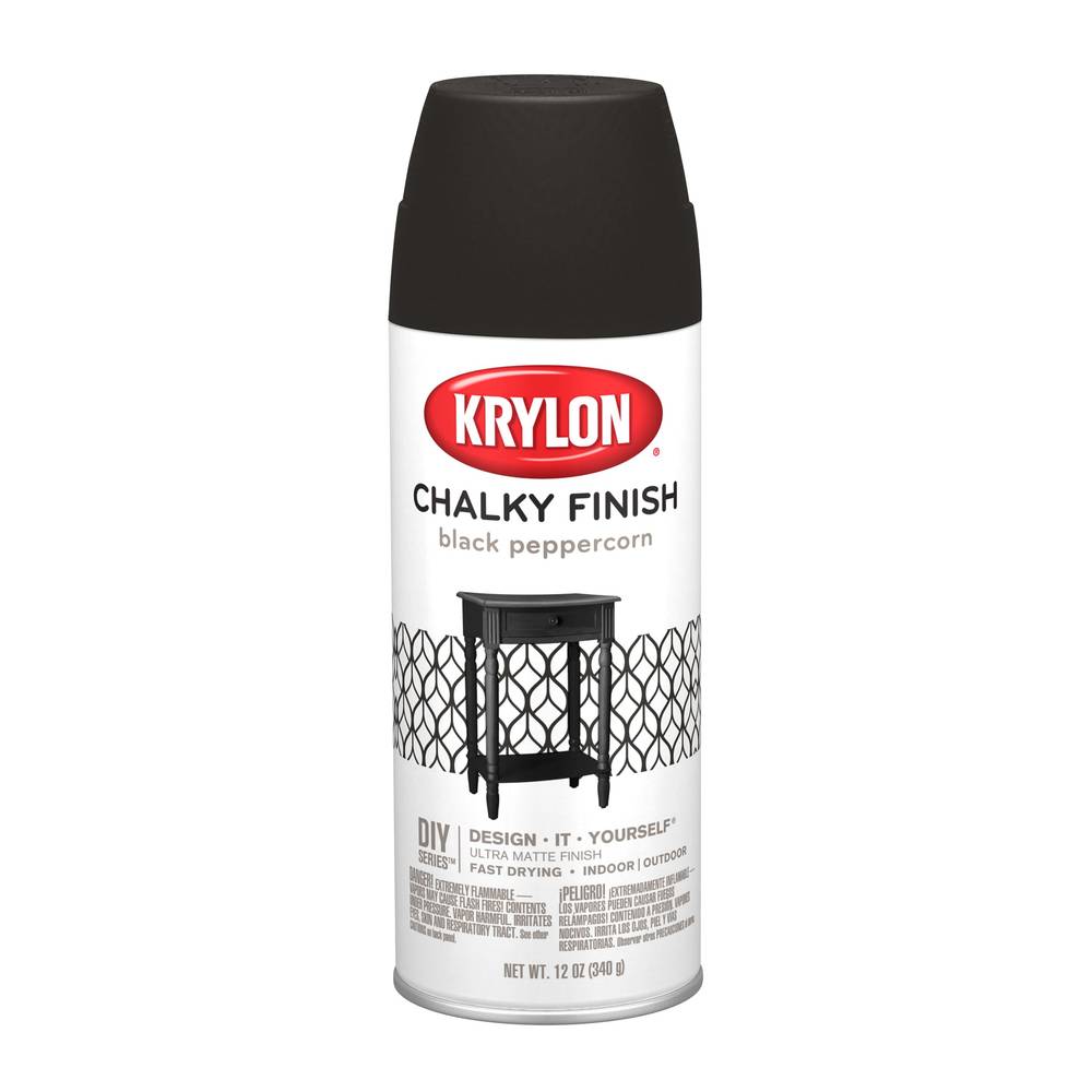 Krylon Chalky Finish Matte Black Peppercorn Chalky Spray Paint (NET WT. 12-oz) | K04120007