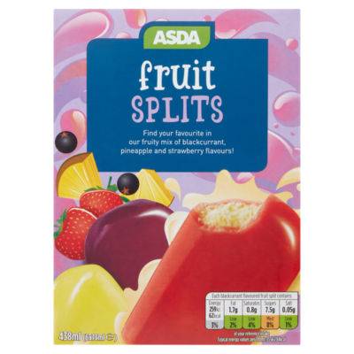 ASDA Assorted, Fruit Splits Lollies Ice Cream (6 pack)