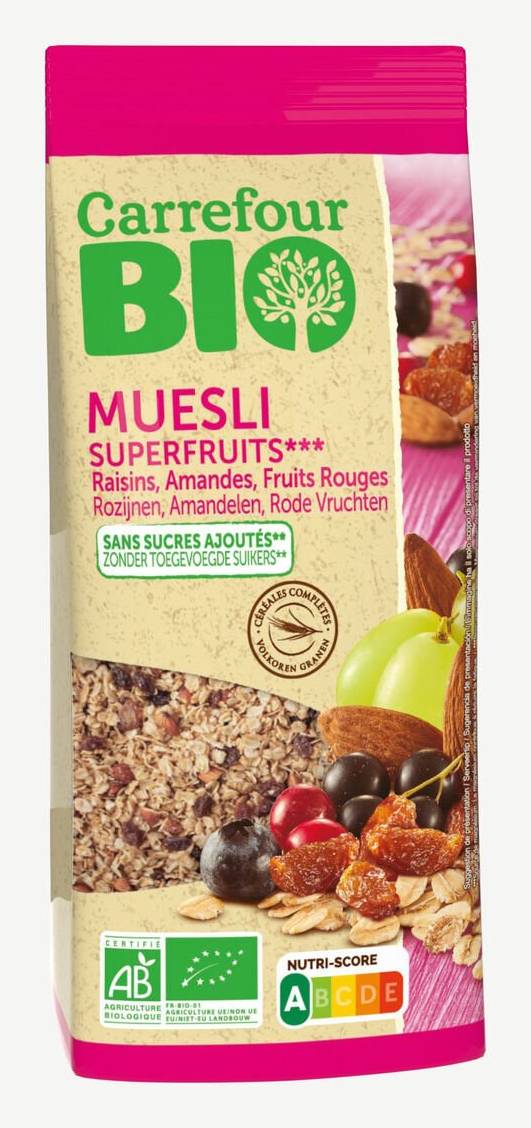Carrefour Bio - Céréales bio muesli fruits rouges (375g)