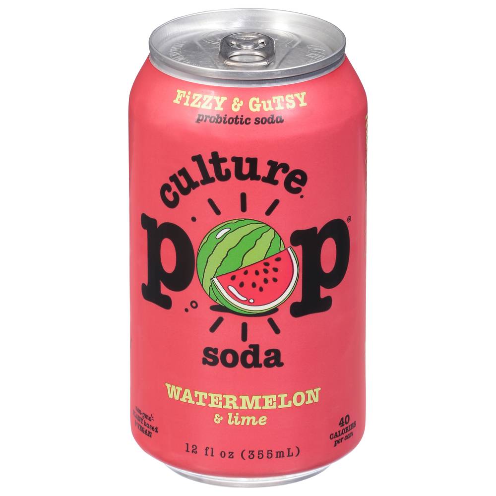 Culture Pop Watermelon Lime & Rosemary Soda (12 fl oz)