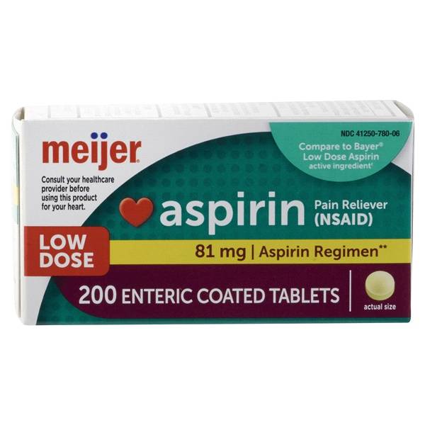 Meijer Aspirin Enteric Coated 81 mg Tablets (200 ct)
