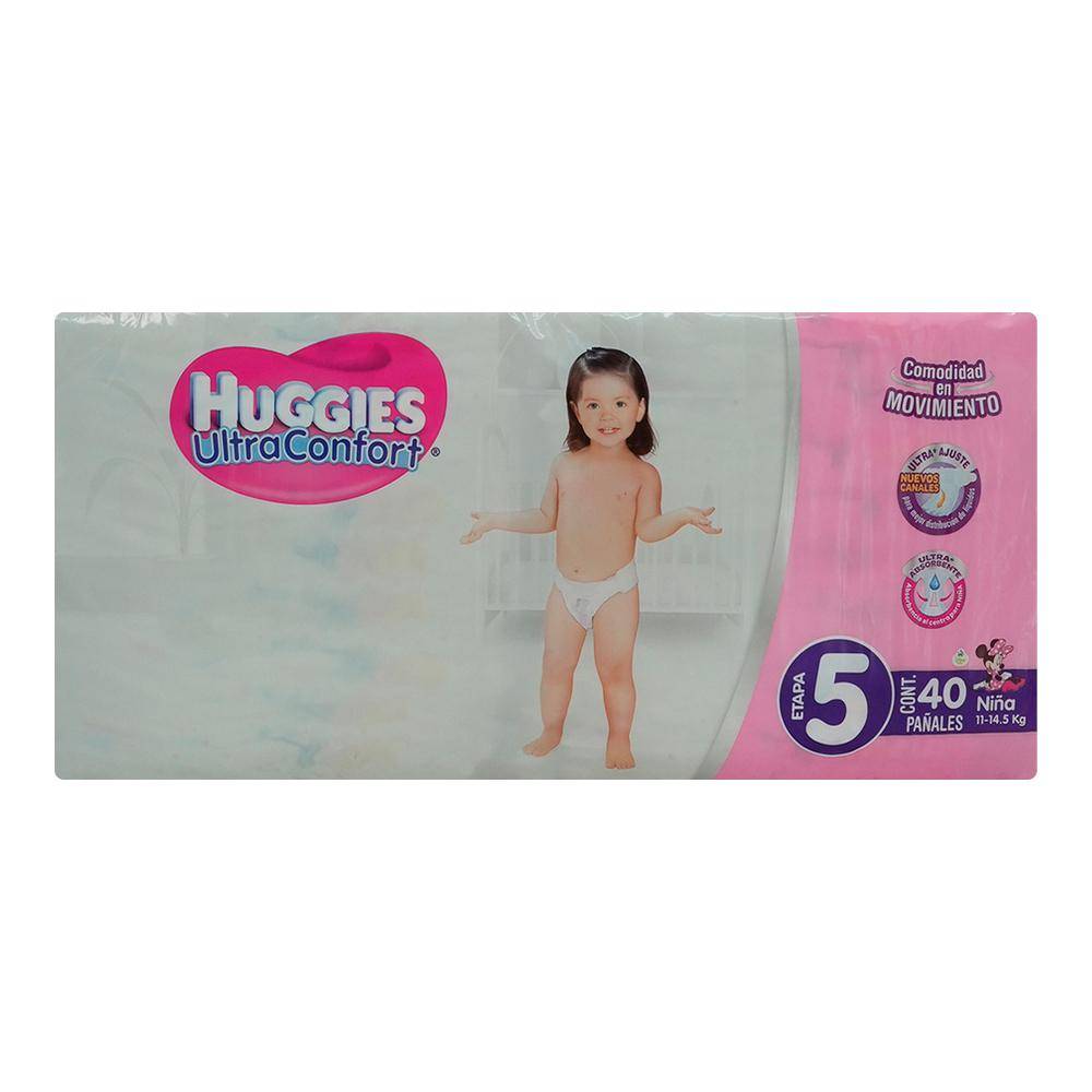 Huggies pañales ultraconfort (female/etapa 5) (40 un)