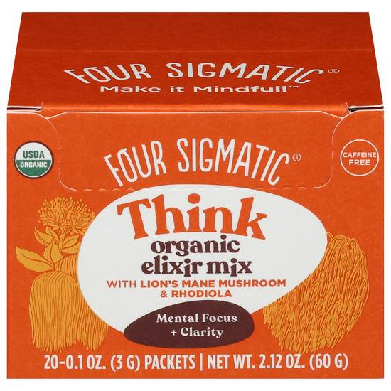 Four Sigmatic Organic Think Mushroom Elixir Mix With Lion's Mane (20 ct)