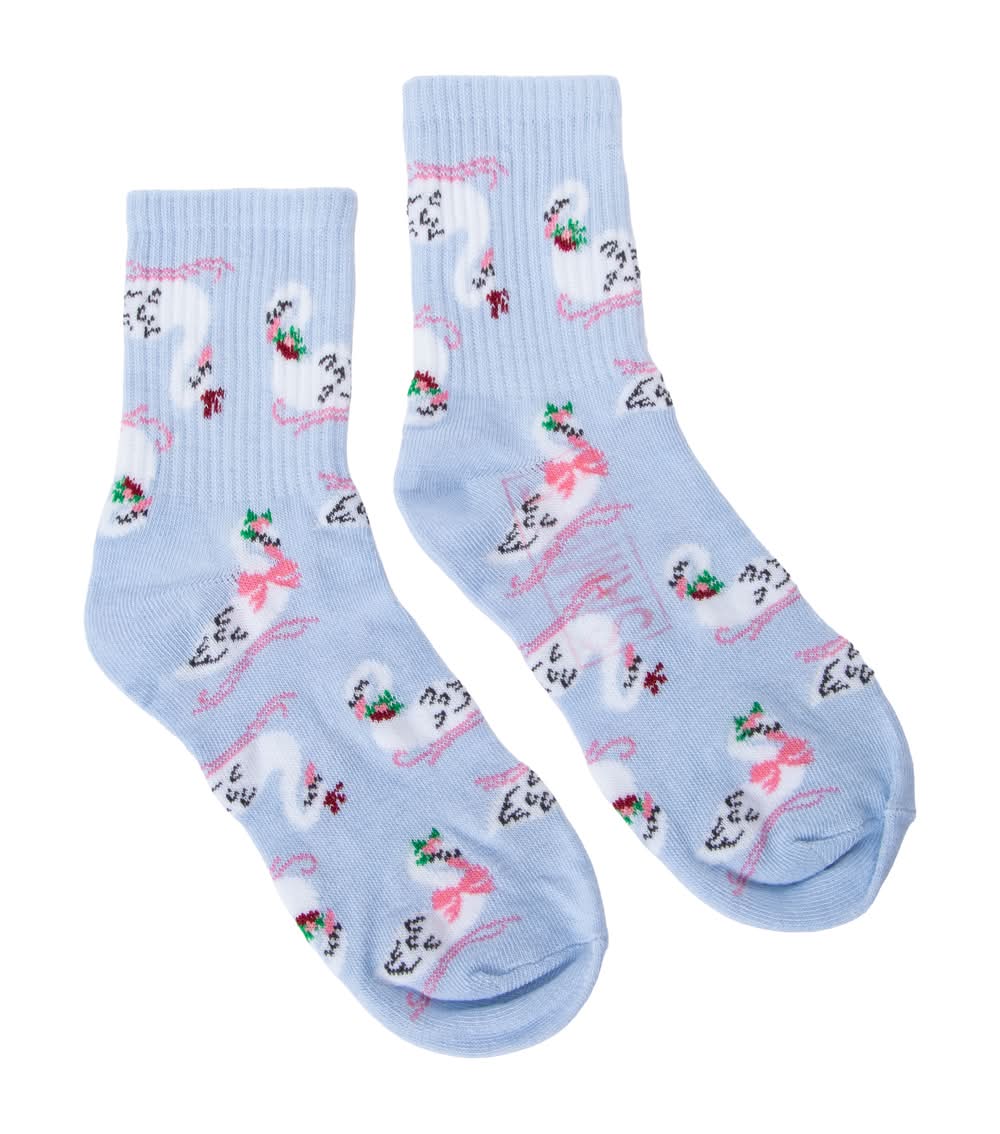 Christmas Holiday Crew Sock 1-Pair Pastel Blue