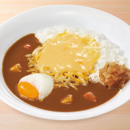 【チーズインハンバーグ付】チーズおんたまカレー Pork Curry Rice w/ Cheese & Soft-Boiled Egg