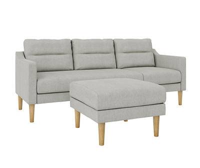 Lyndhurst Light Gray Linen Sofa Chaise