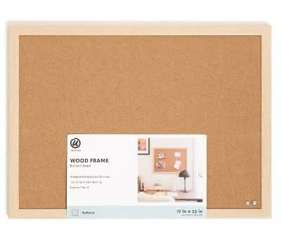 Les Produits U Cork Bulletin Board With Wood Frame