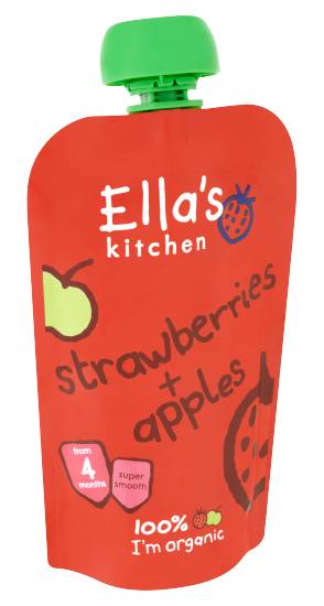 Ella's Kitchen Organic Strawberries and Apples Baby Pouch 4+ Months (120g)