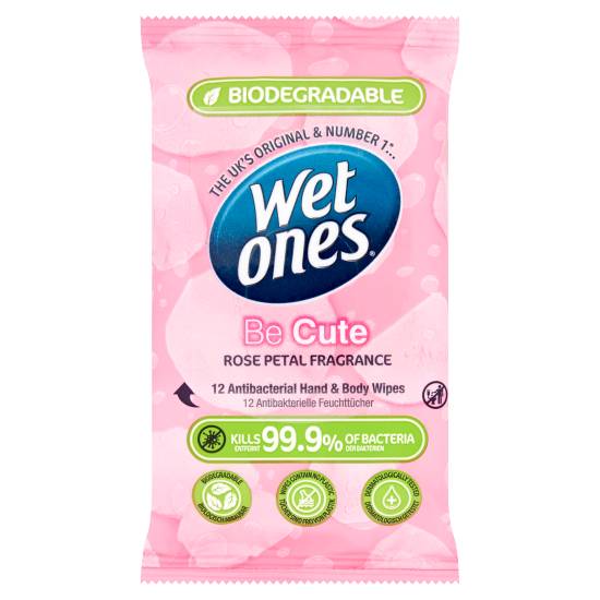 Wet Ones Be Cute Antibacterial Hand & Body Wipes Rose Petal Fragrance