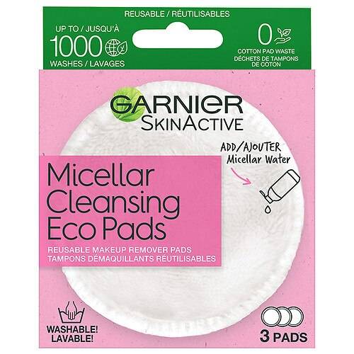 Garnier SkinActive Micellar Cleansing Eco Pads, Reusable - 3.0 ea