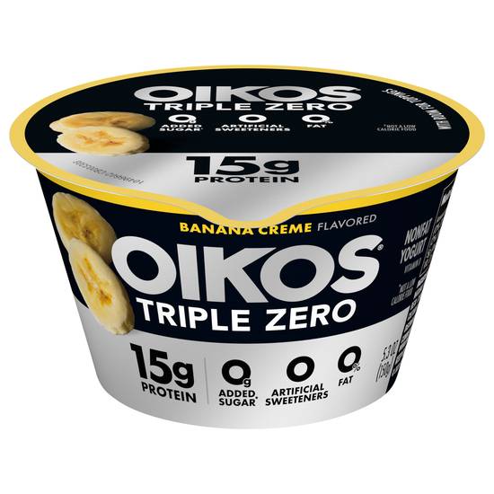 Oikos Triple Zero Banana Crème Blended Greek Yogurt