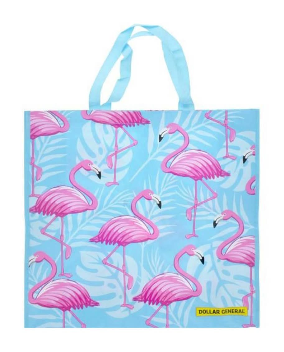 Dollar General Reusable Bag Flamingos Large