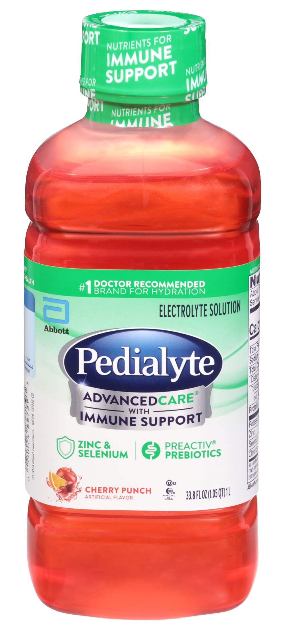 Pedialyte Advanced Care Cherry Punch Electrolyte Solution (33.8 fl oz)