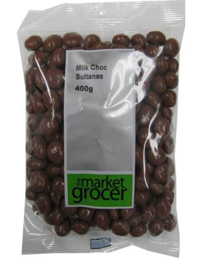 The Market Grocer Milk Chocolate Sultanas 400g