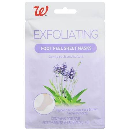 Walgreens Exfoliating Foot Peel Sheet Masks Lavender Women's Shoe Size (5-10)