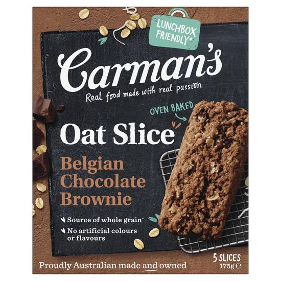 Carman's Oat Slice Belgian Chocolate Brownie (5 Pack)