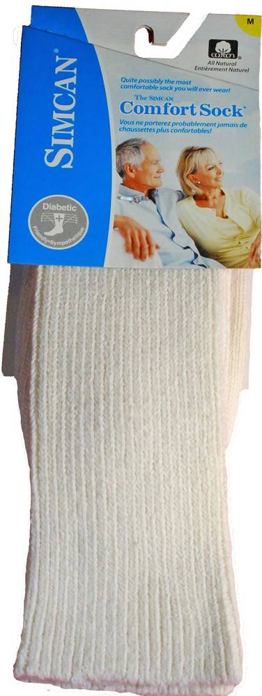 Simcan Comfort Mid Calf Socks Medium White (1.0 pr)