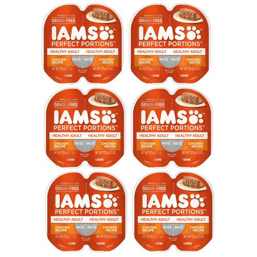 6 Ct Iams Perfect Portions Chicken Pate Adult Wet Cat Food 2.6oz