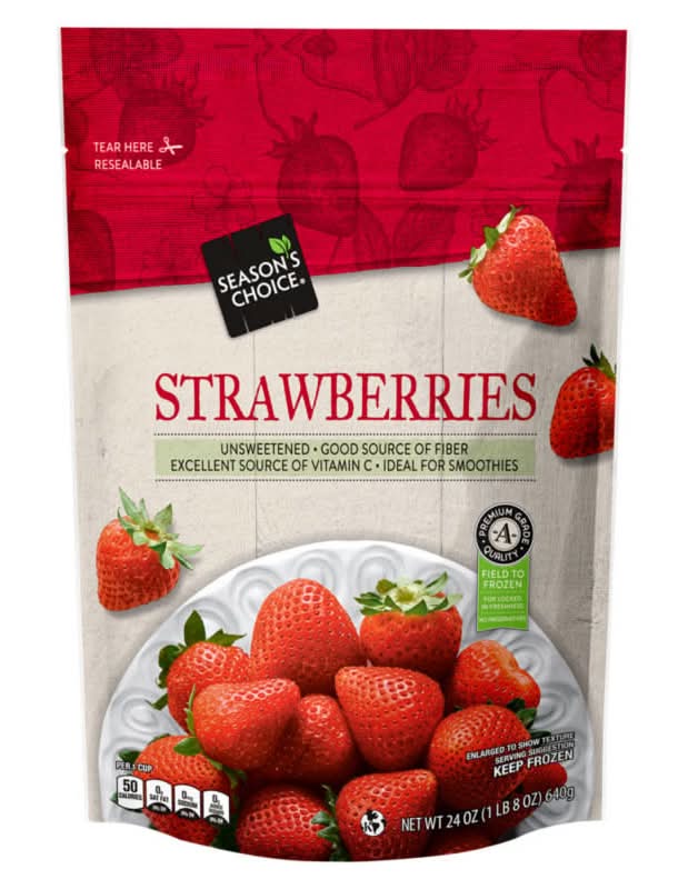 Season's Choice Unsweetened Frozen Strawberries (24 oz)