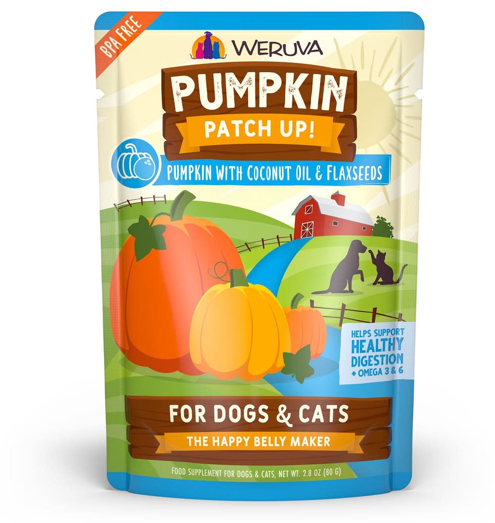 Weruva Pumpkin Patch Up! Pumpkin with Coconut Oil & Flaxseeds for Dogs & Cats, 2.8 oz