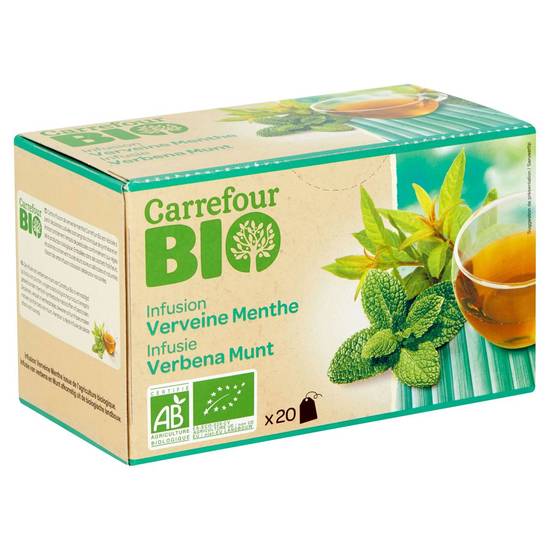 Carrefour Bio Infusion Verveine Menthe 20 Pièces 30 g