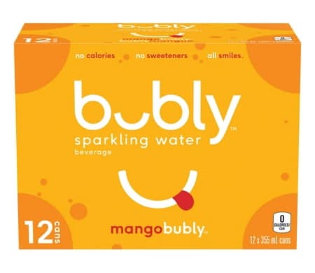 bubly Sparkling Water, Mango (12 x 0.35 L)