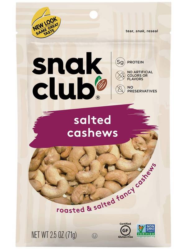 Snak Club Salted Cashews 2.5oz