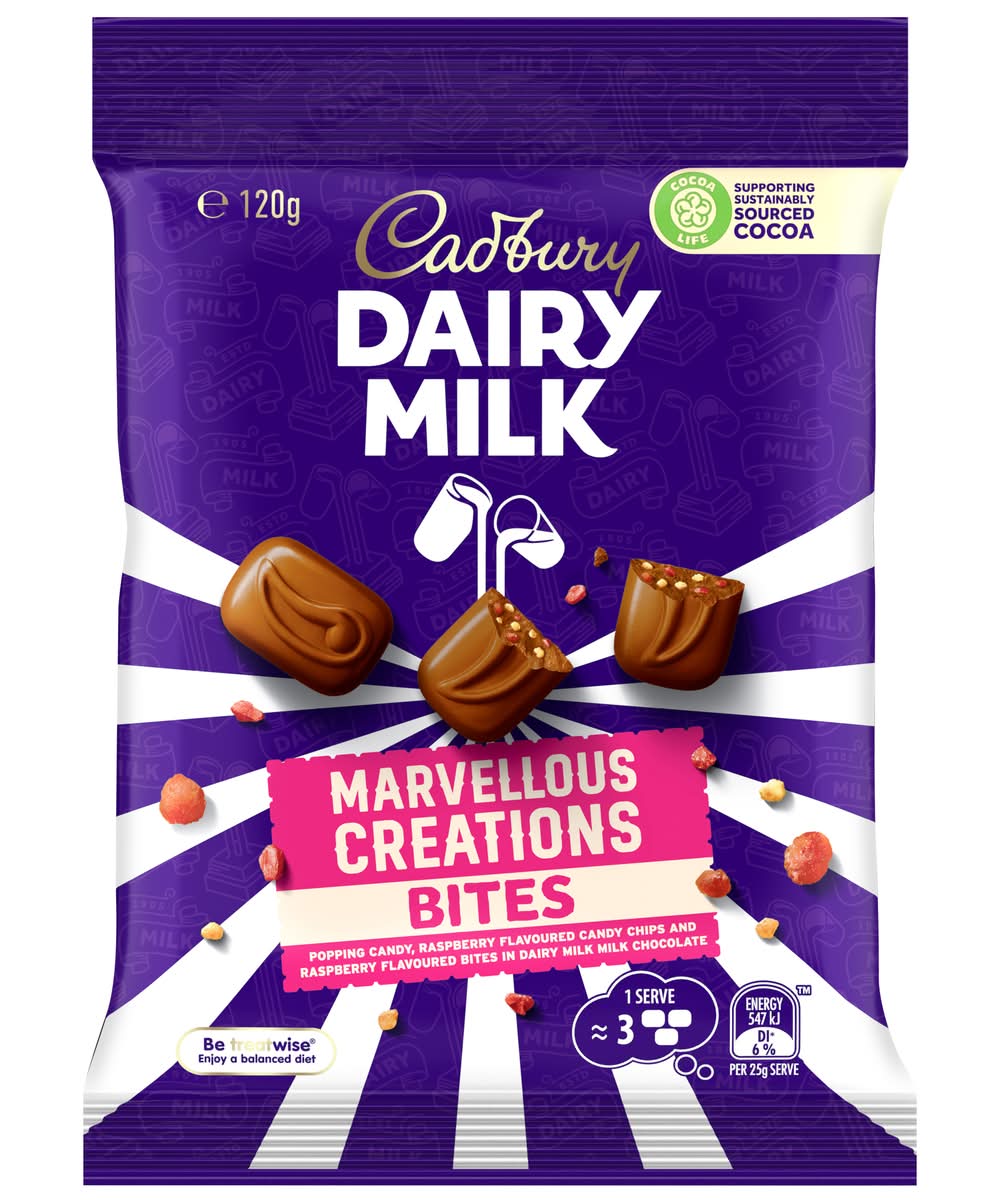 Cadbury Dairy Milk Marvellous Creations Bites, Raspberry (120g)
