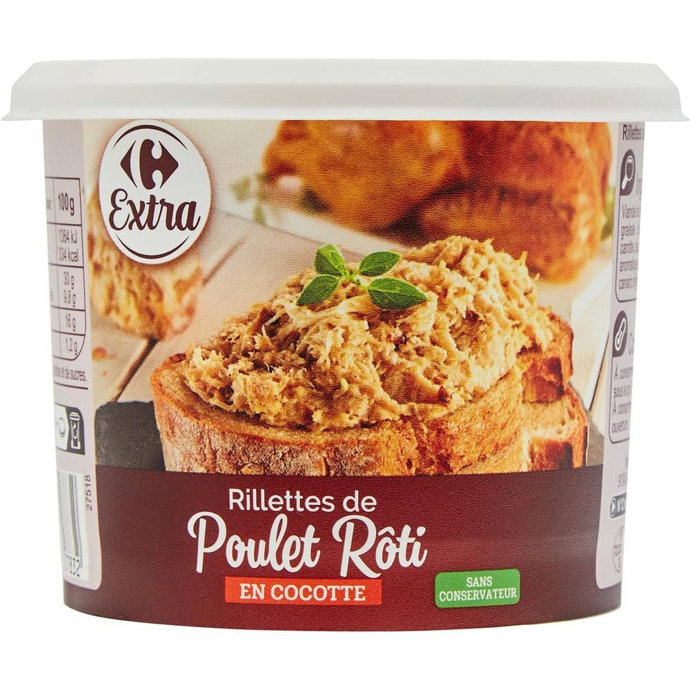 Carrefour - Rillettes de poulet rôti en cocotte