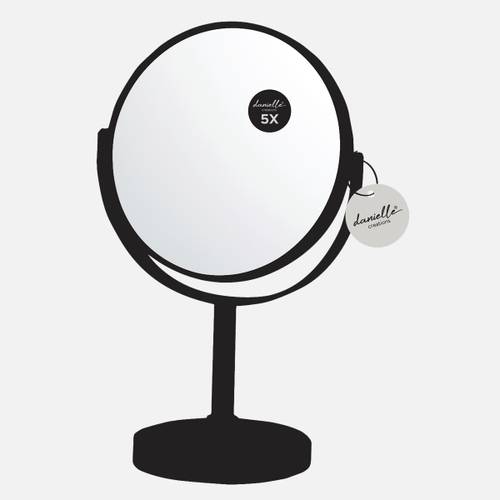 Miroir de coiffeuse rond 5x « Danielle » - noir mat