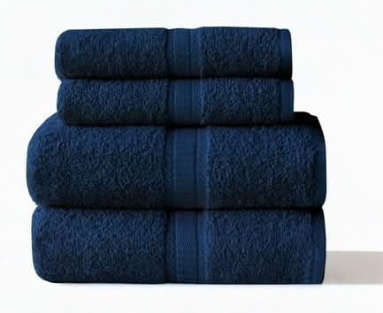Mainstays Hand & Bath Towels Bundle Set, Navy (4 ct)