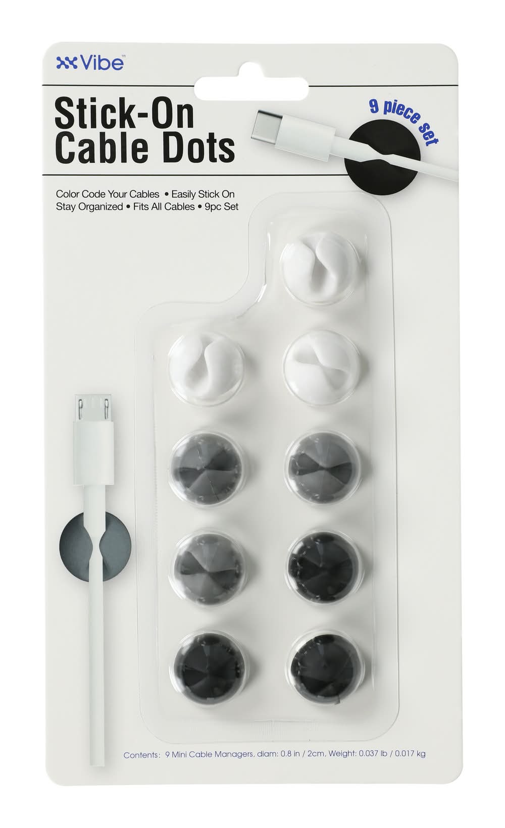 Stick-On Cable Dots 9-Count