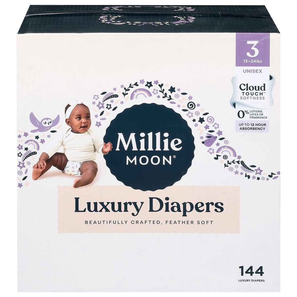 Millie Moon Mega Box Disposable Diapers, 3 (144 ct)