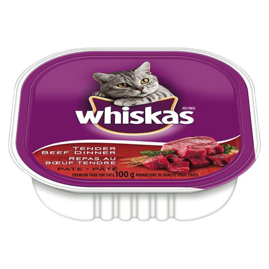 Whiskas nourriture pour chats au boeuf tendre (100 g) - tender beef cat food (100 g)