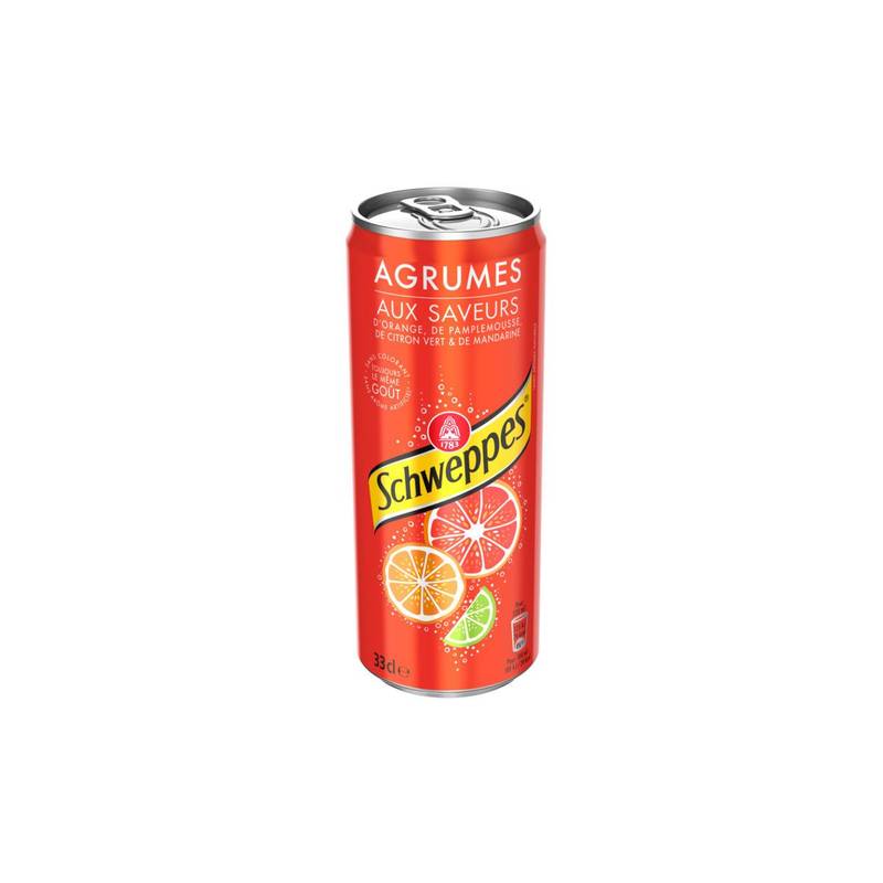 Schweppes - Boisson gazeuse aromatisée, agrumes (330ml)