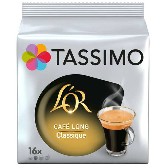 L'or café long classique 16 dosettes rigides Tassimo 104g