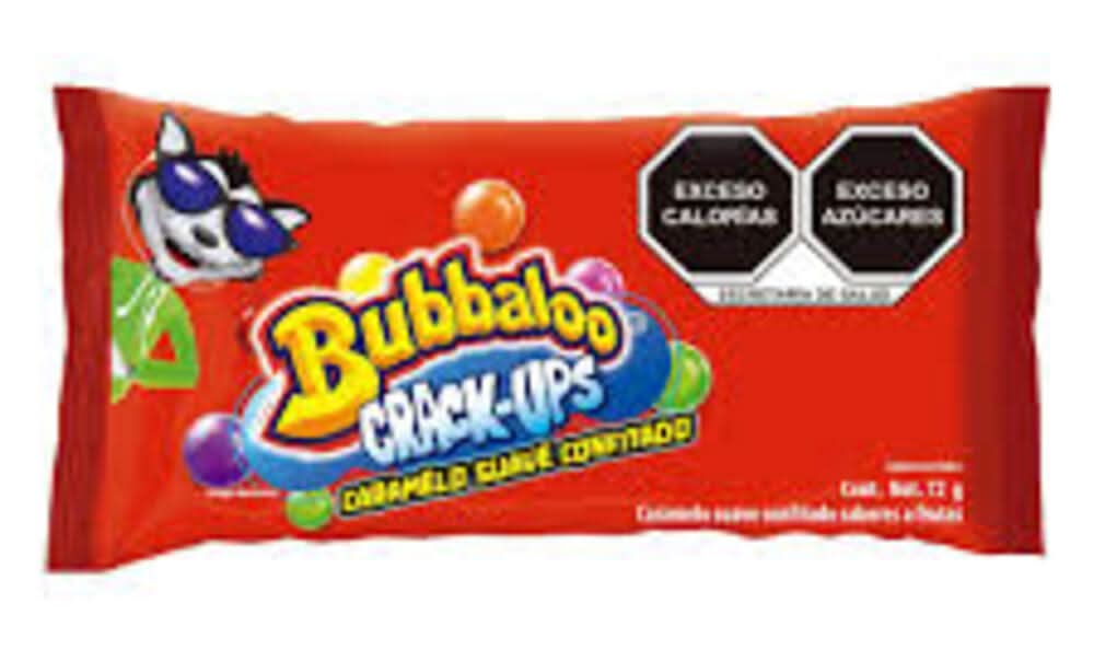 Bubbaloo · Crack-ups caramelos confitado frutales (35 g)