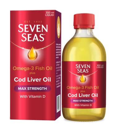Seven Seas Omega-3 Fish Oil Plus Cod Liver Oil Maximum Strength (300ml)
