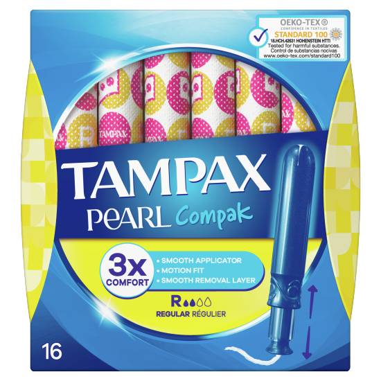 Tampax Pearl Compak Regular Tampons With Applicator