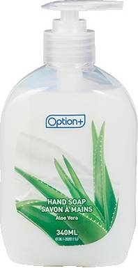 Option+ Hand Soap, Aloe Vera (340 ml)