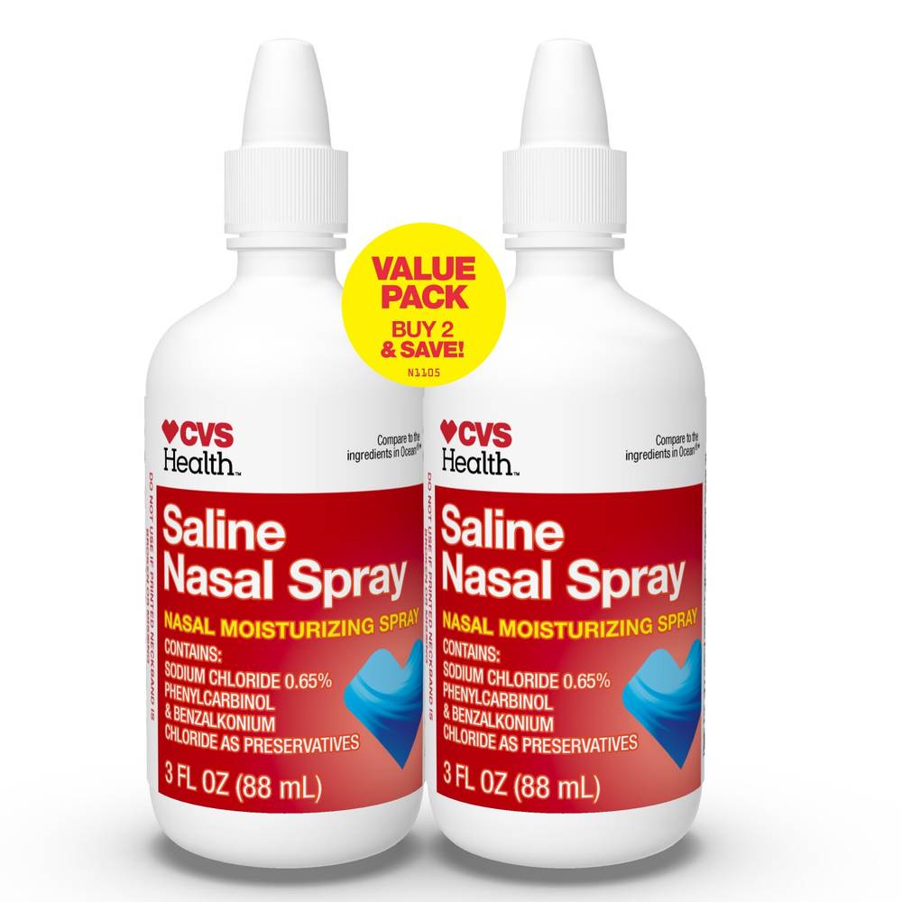 CVS Health Saline NAsal Spray Twin Pack, 2 3 OZ bottles