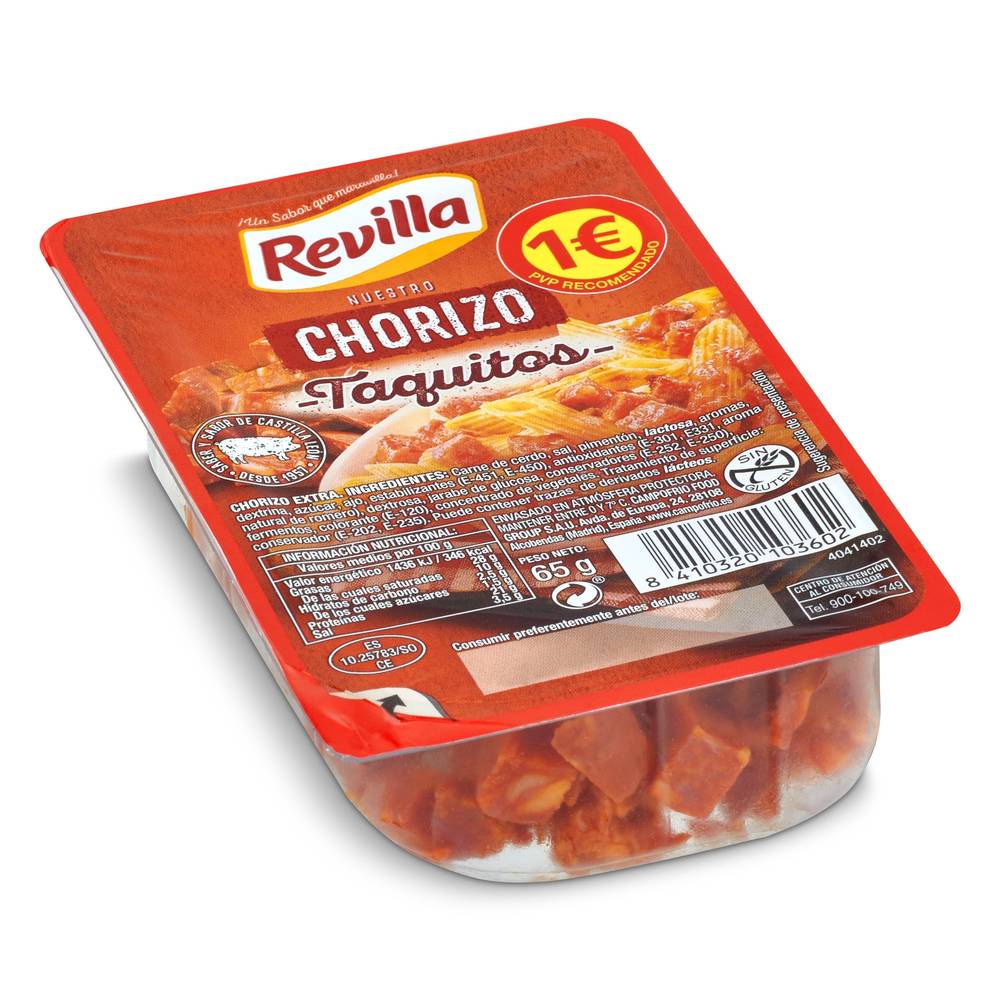 Taquitos De Chorizo Revilla Bandeja 65 G