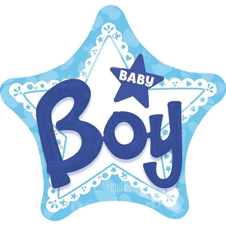Uninflated Boy Baby Shower Balloon - 3D Celebrate 32in