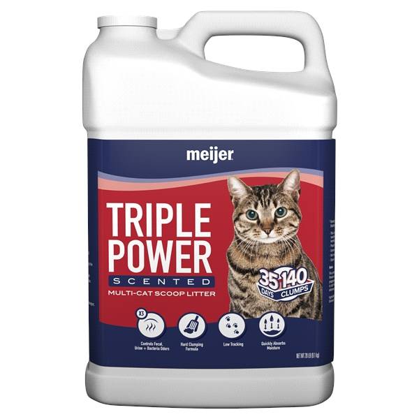 Meijer Triple Power Clumping Cat Litter, Scented (20 lbs)